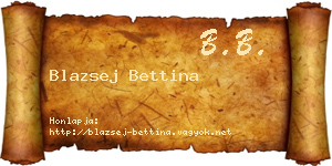 Blazsej Bettina névjegykártya